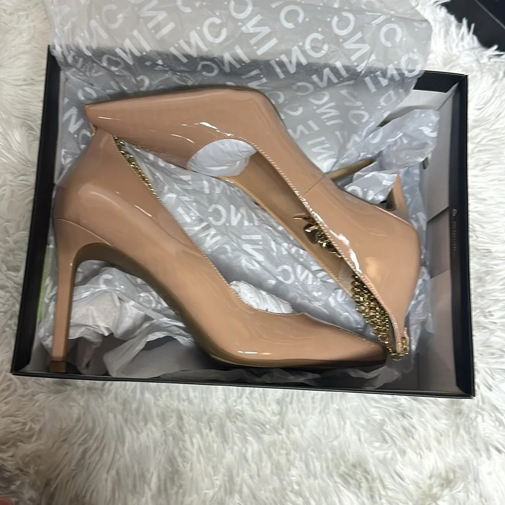 INC Womens SYIRAP Tan Pointed toe Stiletto Pumps Shoes 9.5 Nude New in Box - Picture 5 of 10